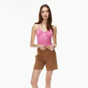Aritzia Organic Cotton Brown Shorts.